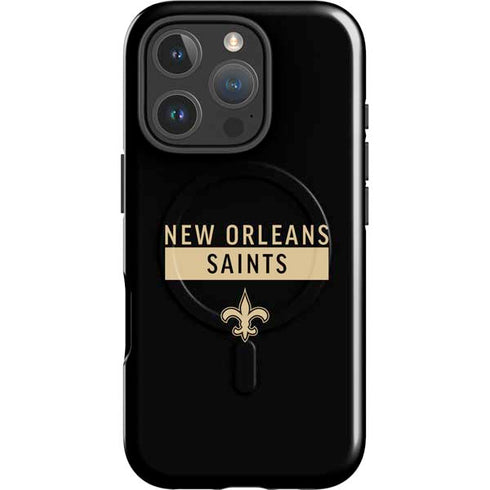 NFL New Orleans Saints Black Performance Series iPhone 16 Pro Magsafe Impact Case